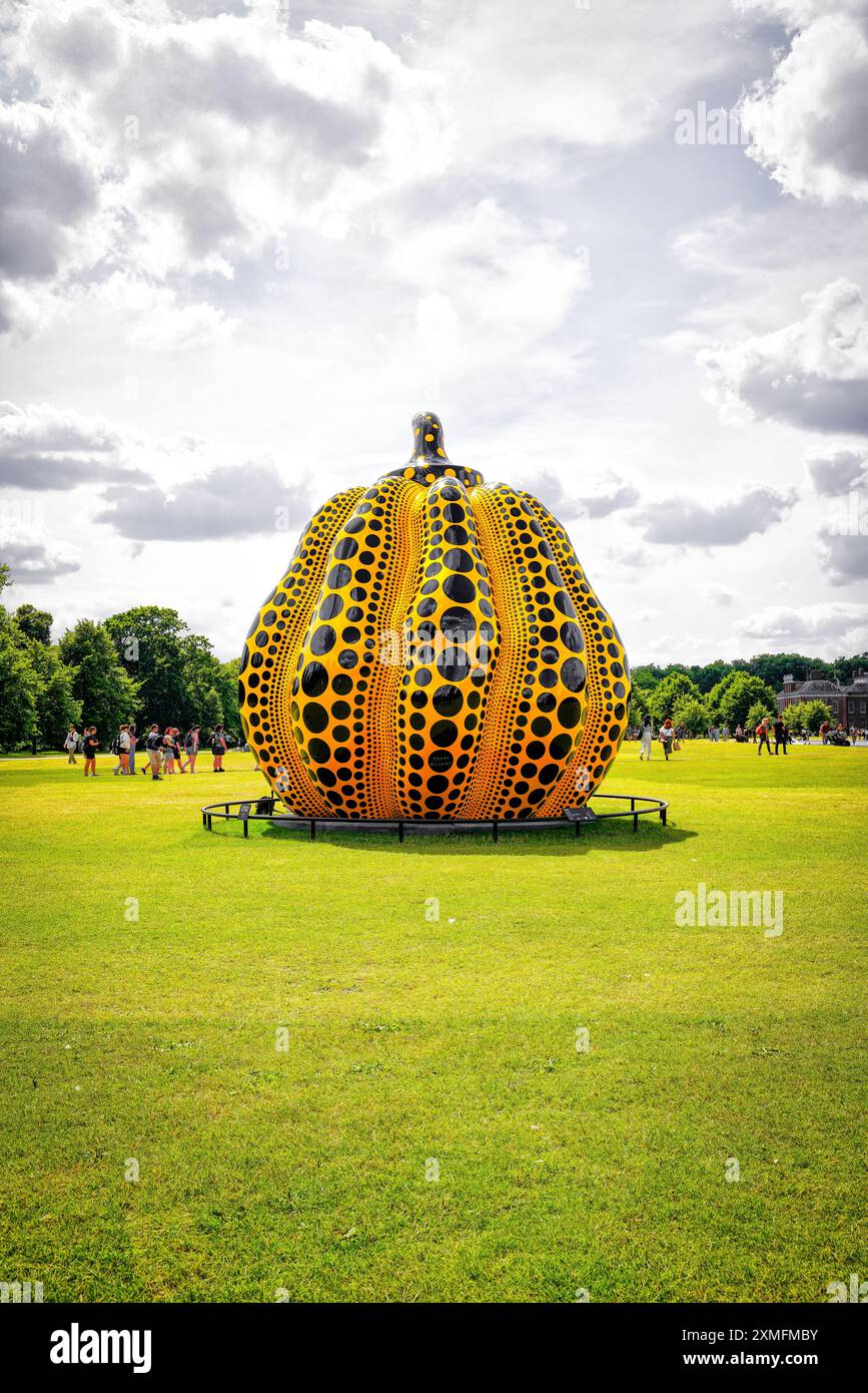 Yayoi Kusama iconic pumpkin sculpture, Hyde Park, Kensington