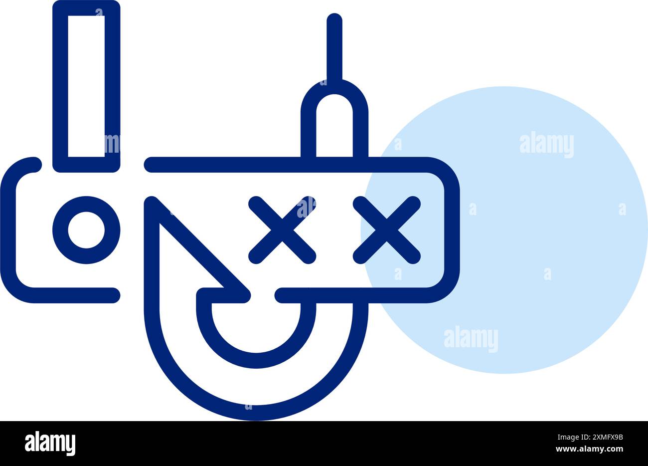 Phishing for password alert. Pixel perfect vector icon Stock Vector