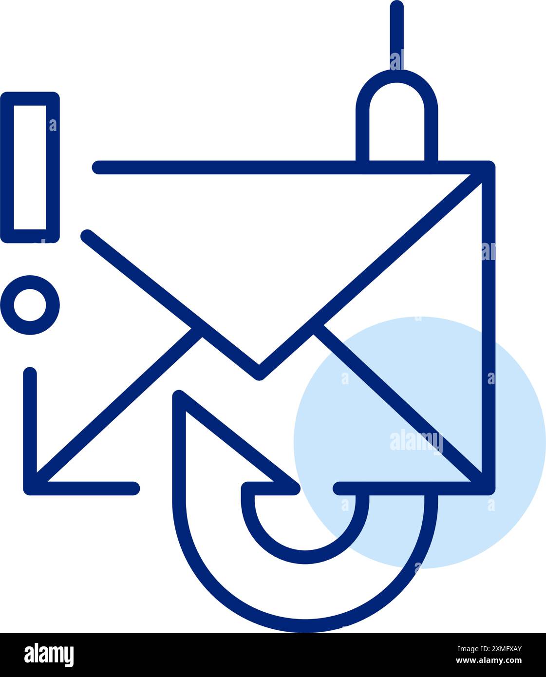 E-mail phishing alert. Pixel perfect, editable stroke icon Stock Vector
