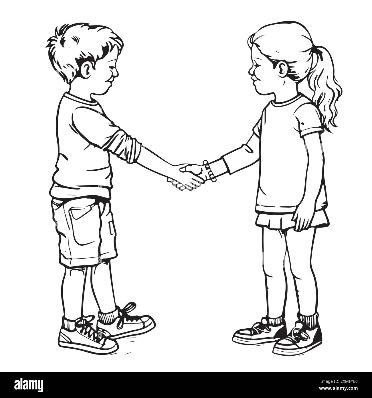 kids hand shake clip art