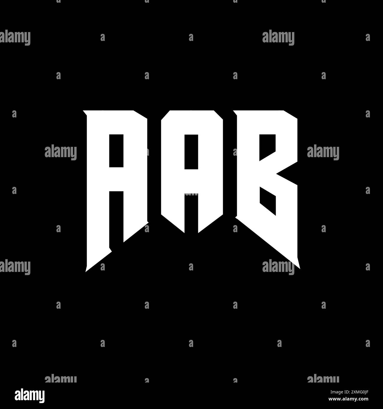 AAB letter logo design for technology company. AAB logo design black and white color combination. AAB logo, AAB vector, AAB design, AAB icon, AAB alph Stock Vector