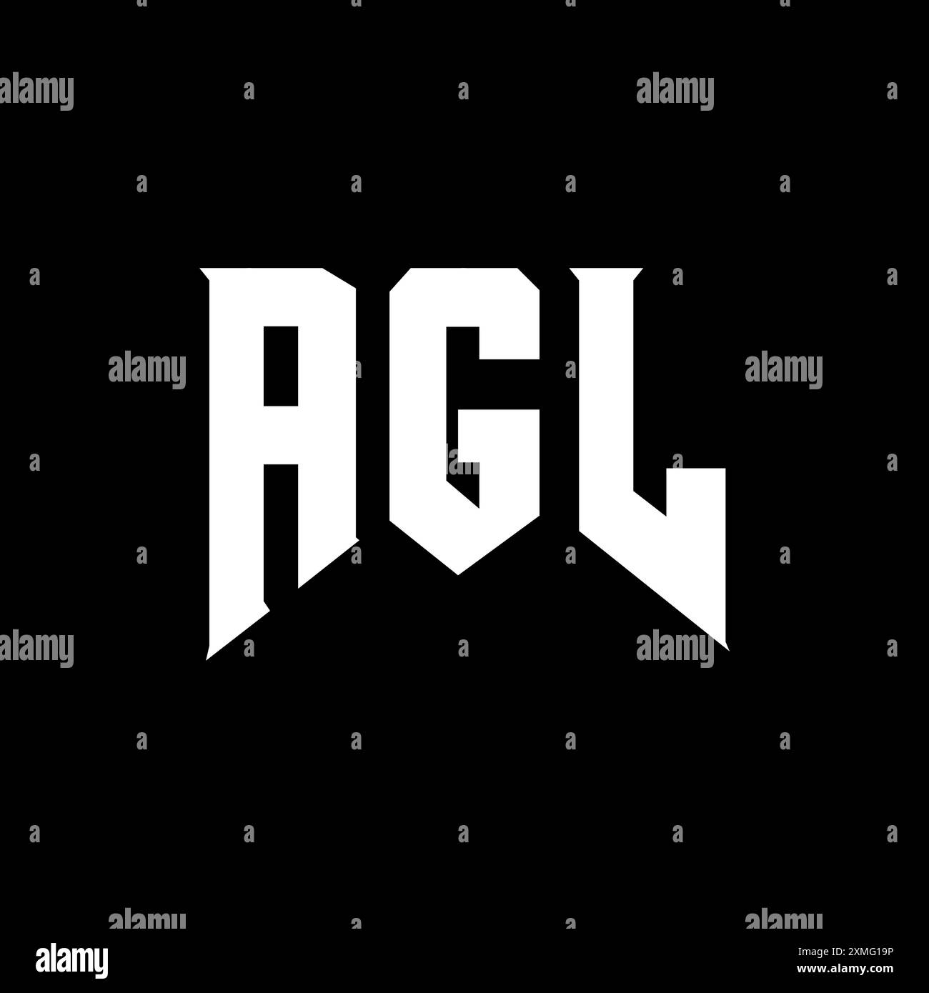 AGL letter logo design for technology company. AGL logo design black and white color combination. AGL logo, AGL vector, AGL design, AGL icon, AGL alph Stock Vector