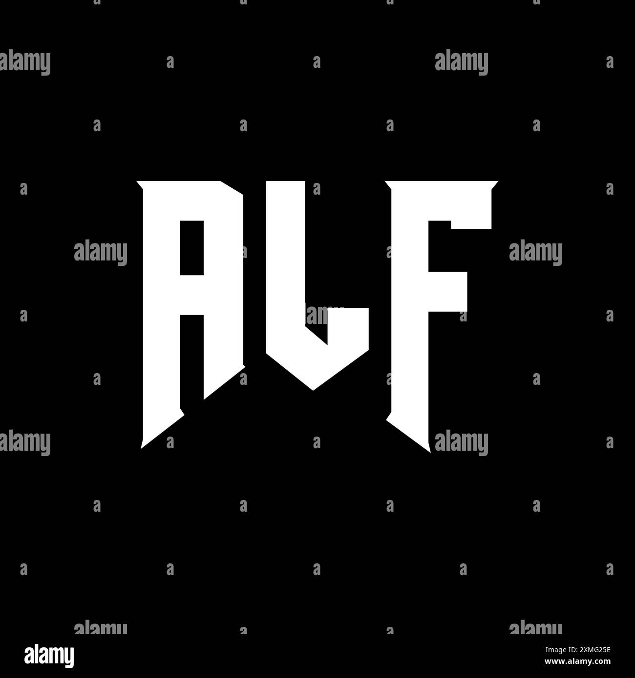 ALF letter logo design for technology company. ALF logo design black and white color combination. ALF logo, ALF vector, ALF design, ALF icon, ALF alph Stock Vector