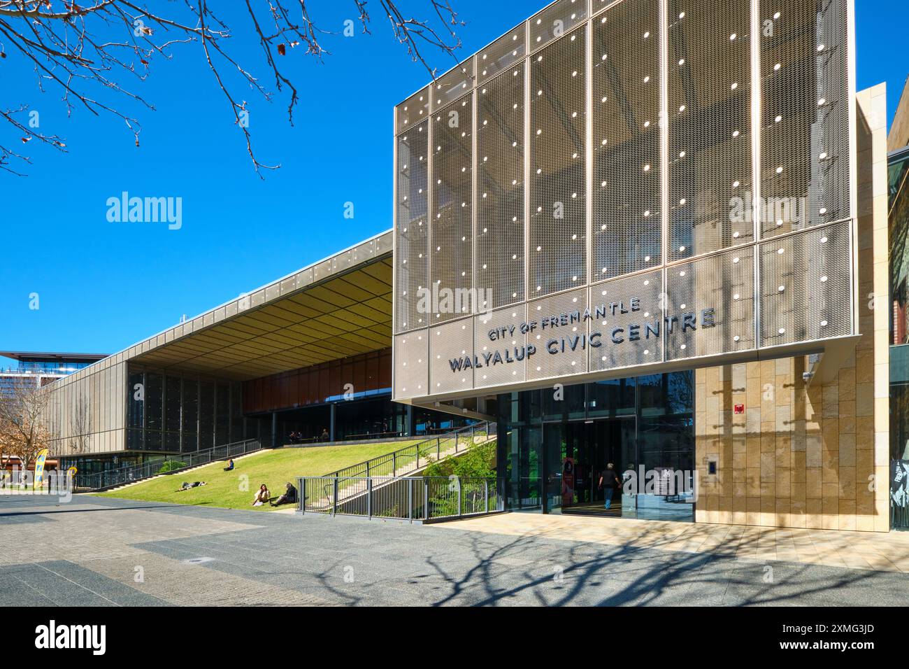 City of Fremantle Walyalup Civic Centre in Walyalup Koort, formally Kings Square, part of a renewal project for central Fremantle, Western Australia. Stock Photo