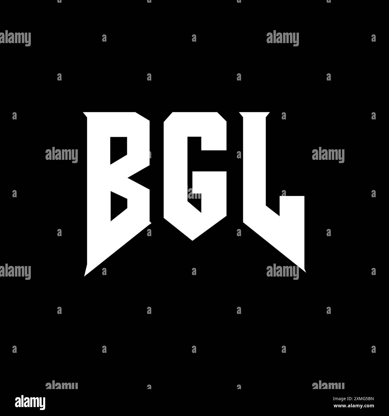 BGL letter logo design for technology company. BGL logo design black and white color combination. BGL logo, BGL vector, BGL design, BGL icon, BGL alph Stock Vector