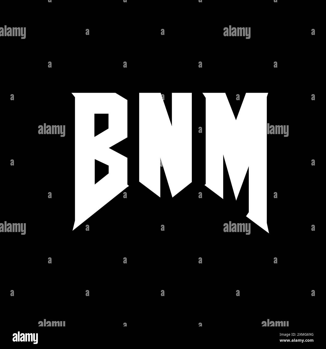 BNM letter logo design for technology company. BNM logo design black and white color combination. BNM logo, BNM vector, BNM design, BNM icon, BNM alph Stock Vector