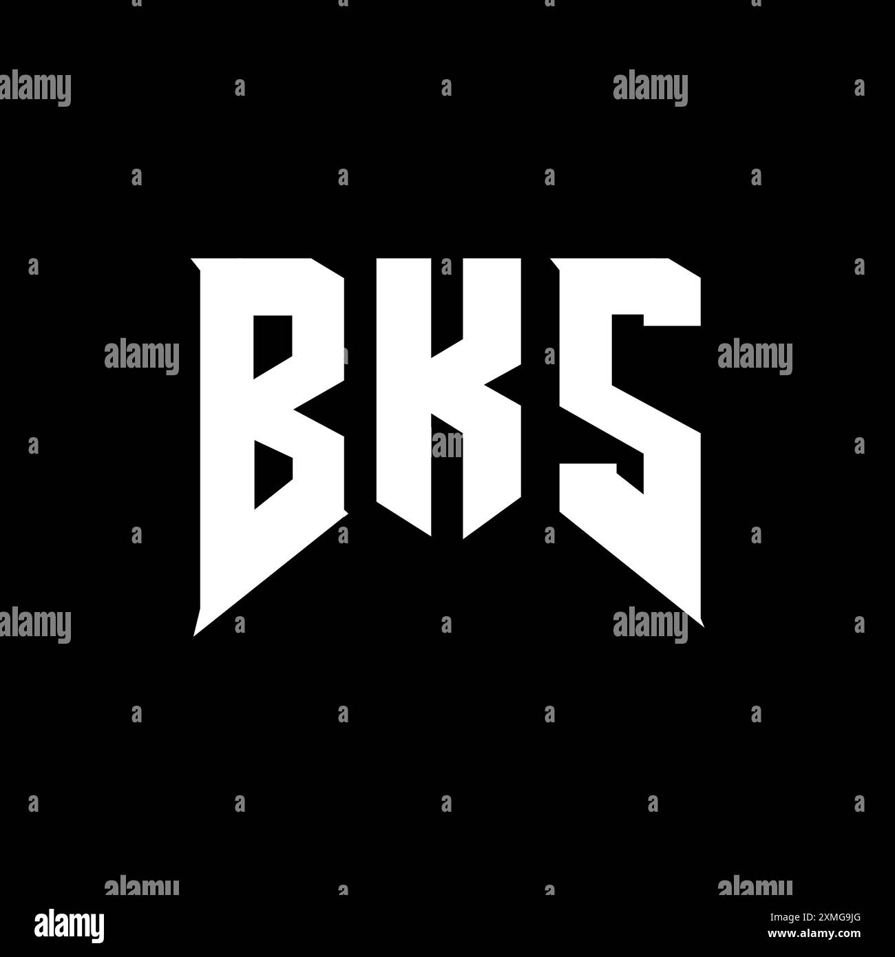 BKS letter logo design for technology company. BKS logo design black and white color combination. BKS logo, BKS vector, BKS design, BKS icon, BKS alph Stock Vector