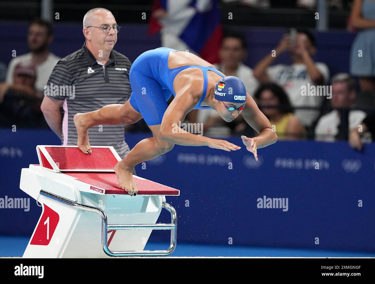 Paris, France. 28th July, 2024. Olympics, Paris 2024, Swimming, Paris La Defense Arena, 100m