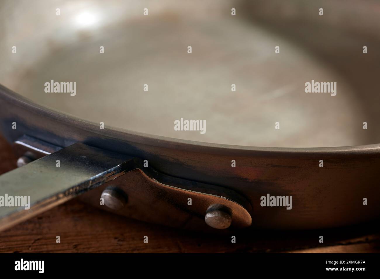 An empty frying pan, sometimes called a skillet Stock Photo
