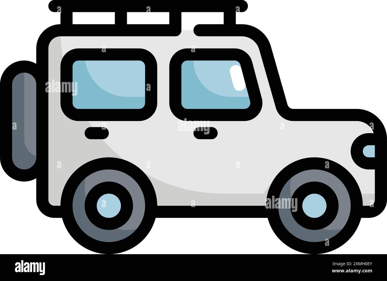 Transportation Colorful Jeep Icon Stock Vector
