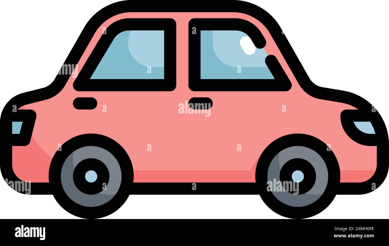 Transportation Colorful Car Icon Stock Vector