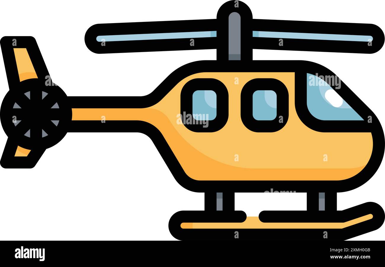 Transportation Colorful Helicopter Icon Stock Vector