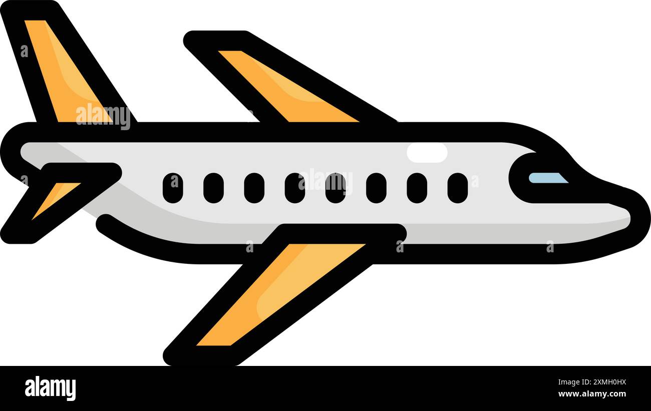 Transportation Colorful Airplane Icon Stock Vector