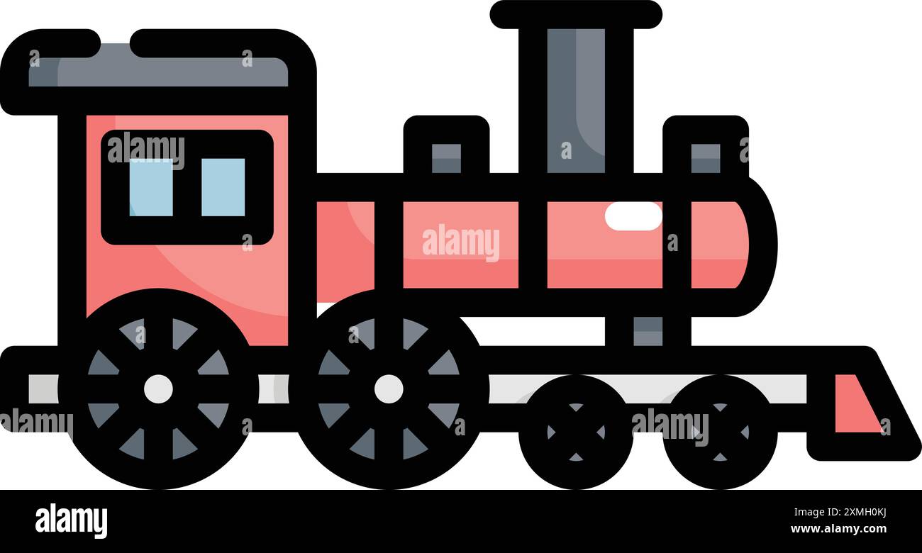 Transportation Colorful Train Icon Stock Vector
