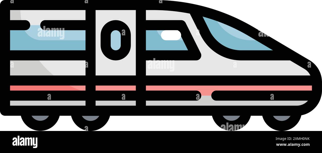Transportation Colorful Fast Train Icon Stock Vector