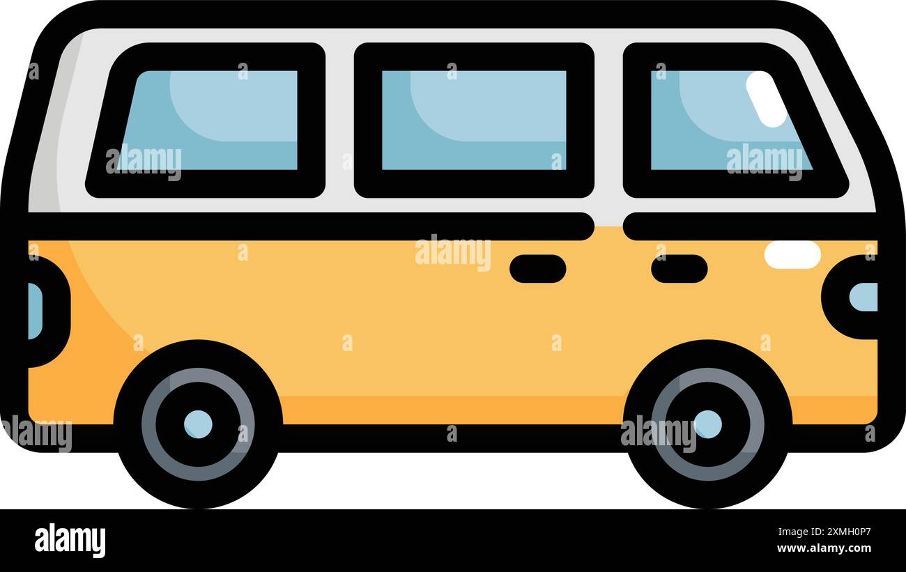 Transportation Colorful Van Icon Stock Vector