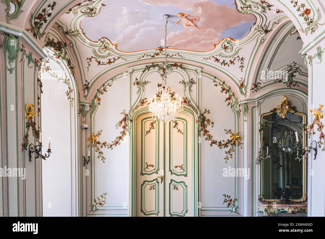 The princely suite of the Esterházy Castle in Fertőd, Hungary Stock Photo