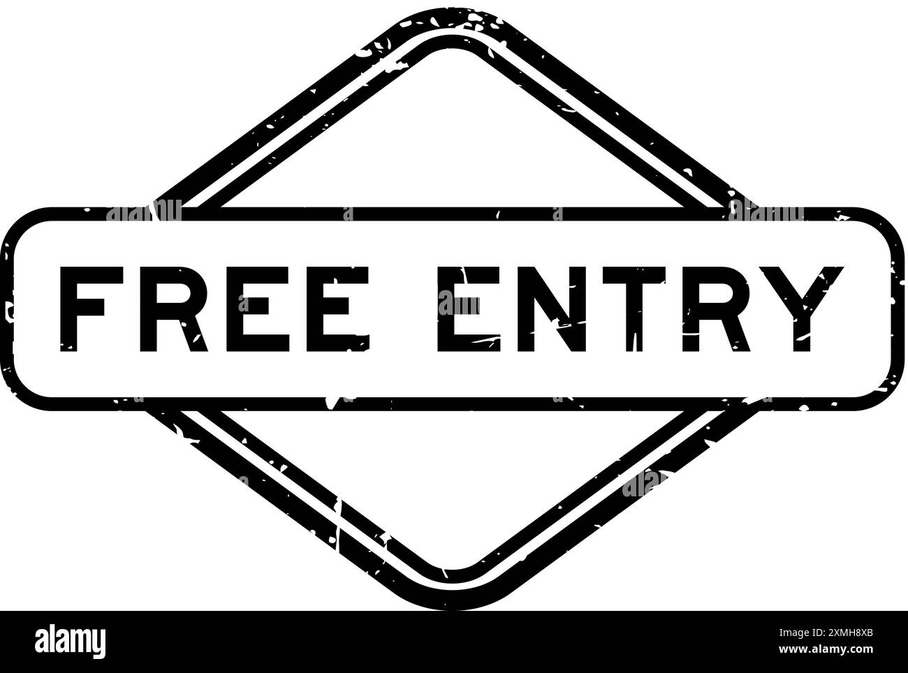 Grunge black free entry word rubber seal stamp on white background Stock Vector