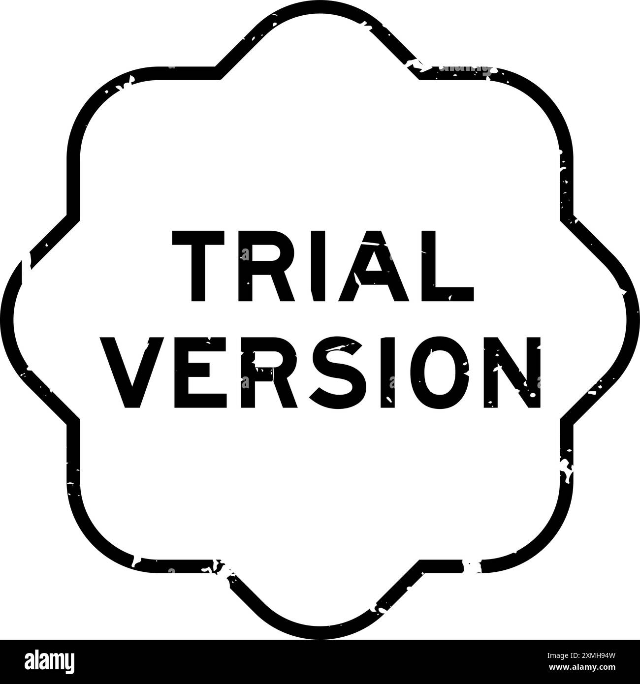 Grunge black trial version word rubber seal stamp on white background Stock Vector