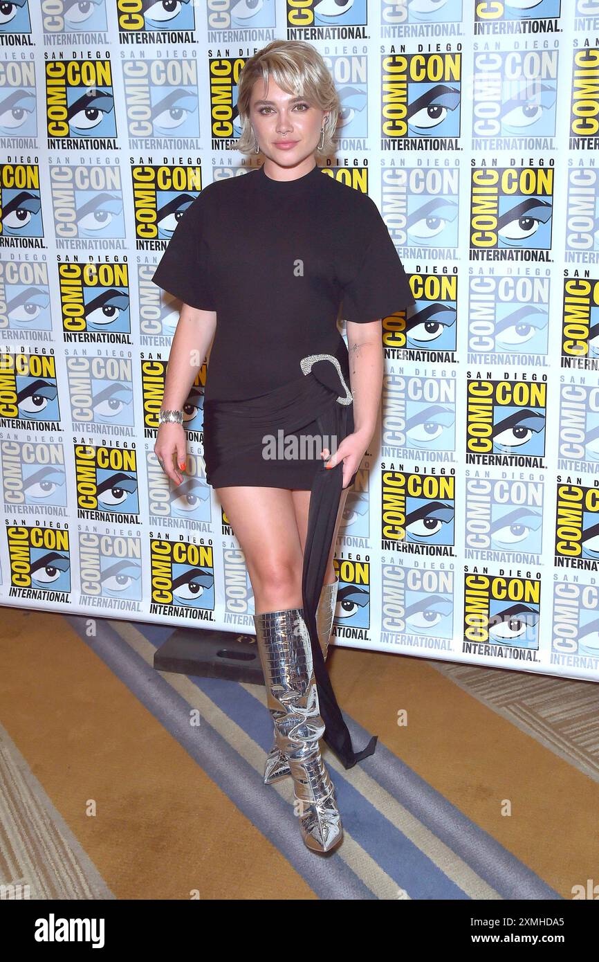 Florence Pugh beim Photocall zum Kinofilm 'Thunderbolts' auf der San Diego Comic-Con International 2024 im Hilton Bayfront Hotel. San Diego, 27.07.2024 Stock Photo