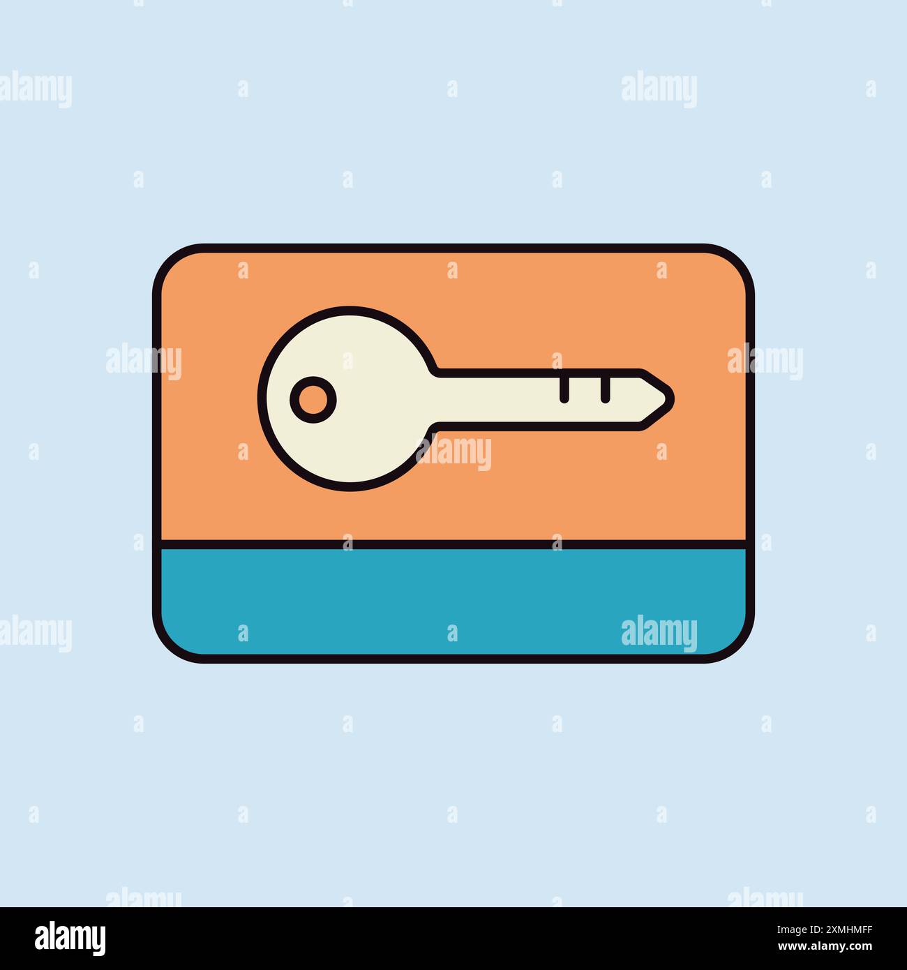 Card key flat vector isolated icon. Graph symbol for travel and tourism ...