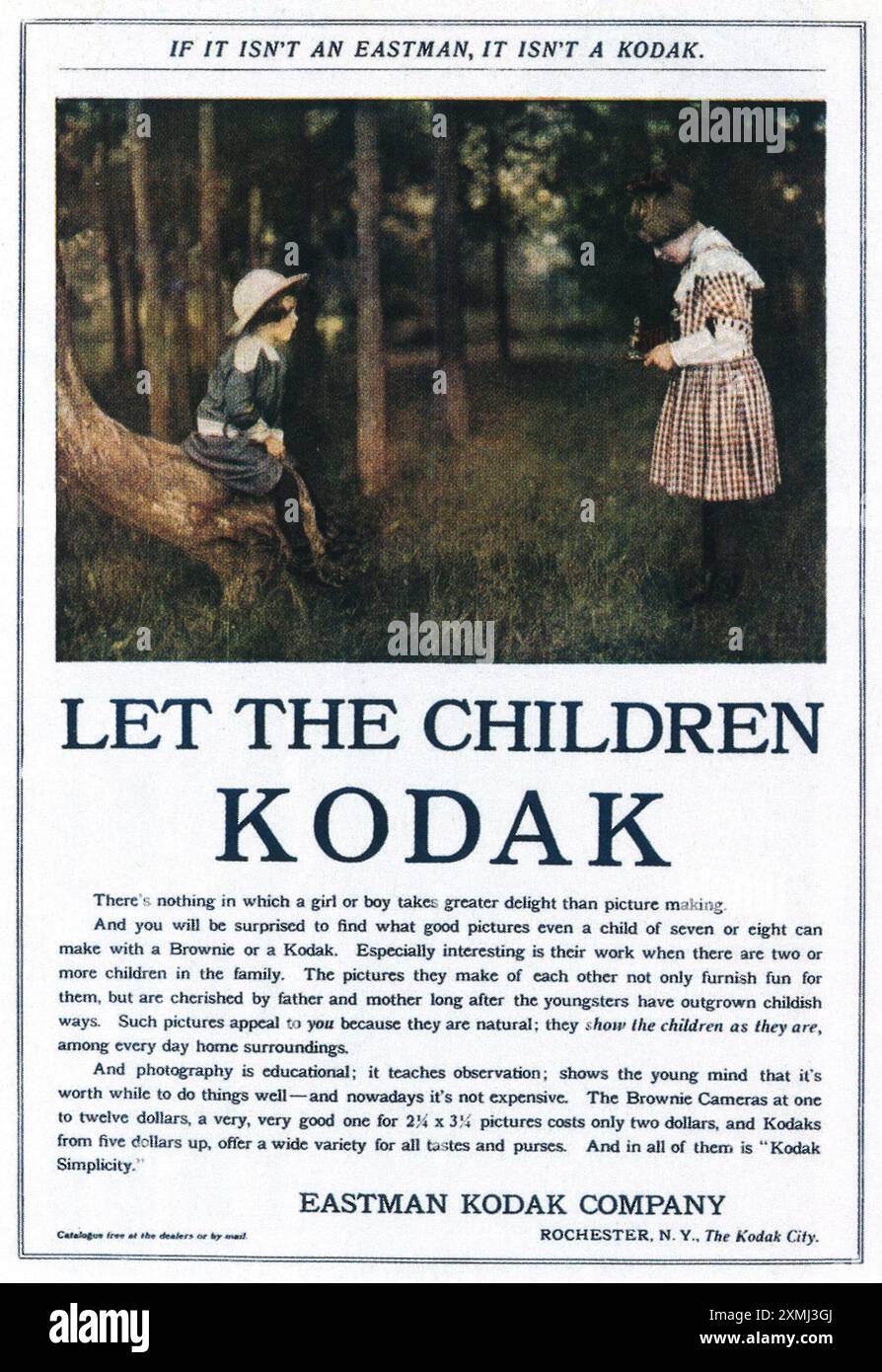 1910 Eastman Kodak ad - "Let the children Kodak" Stock Photo