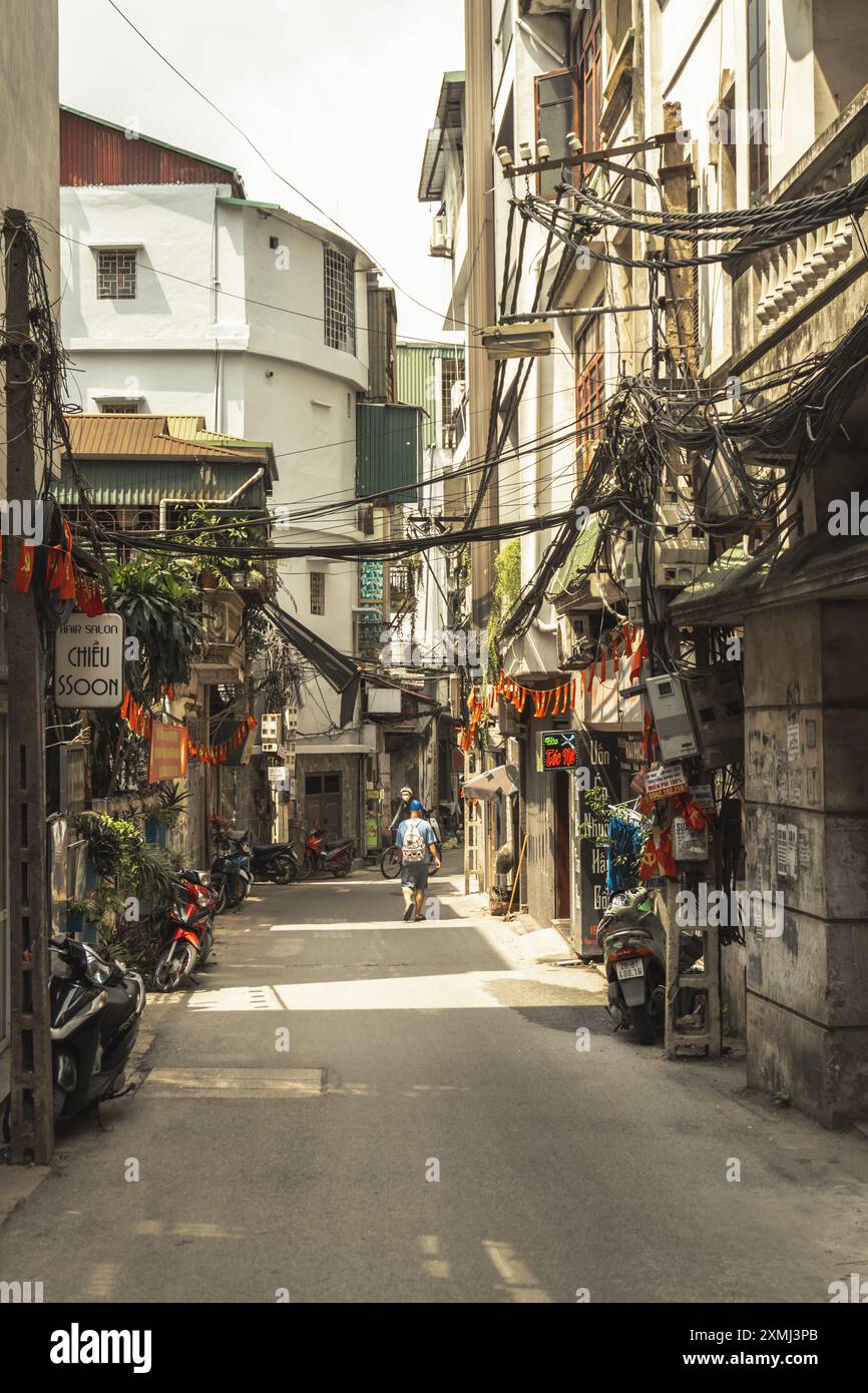 Street scene in Hanoi Vietnam Stock Photo
