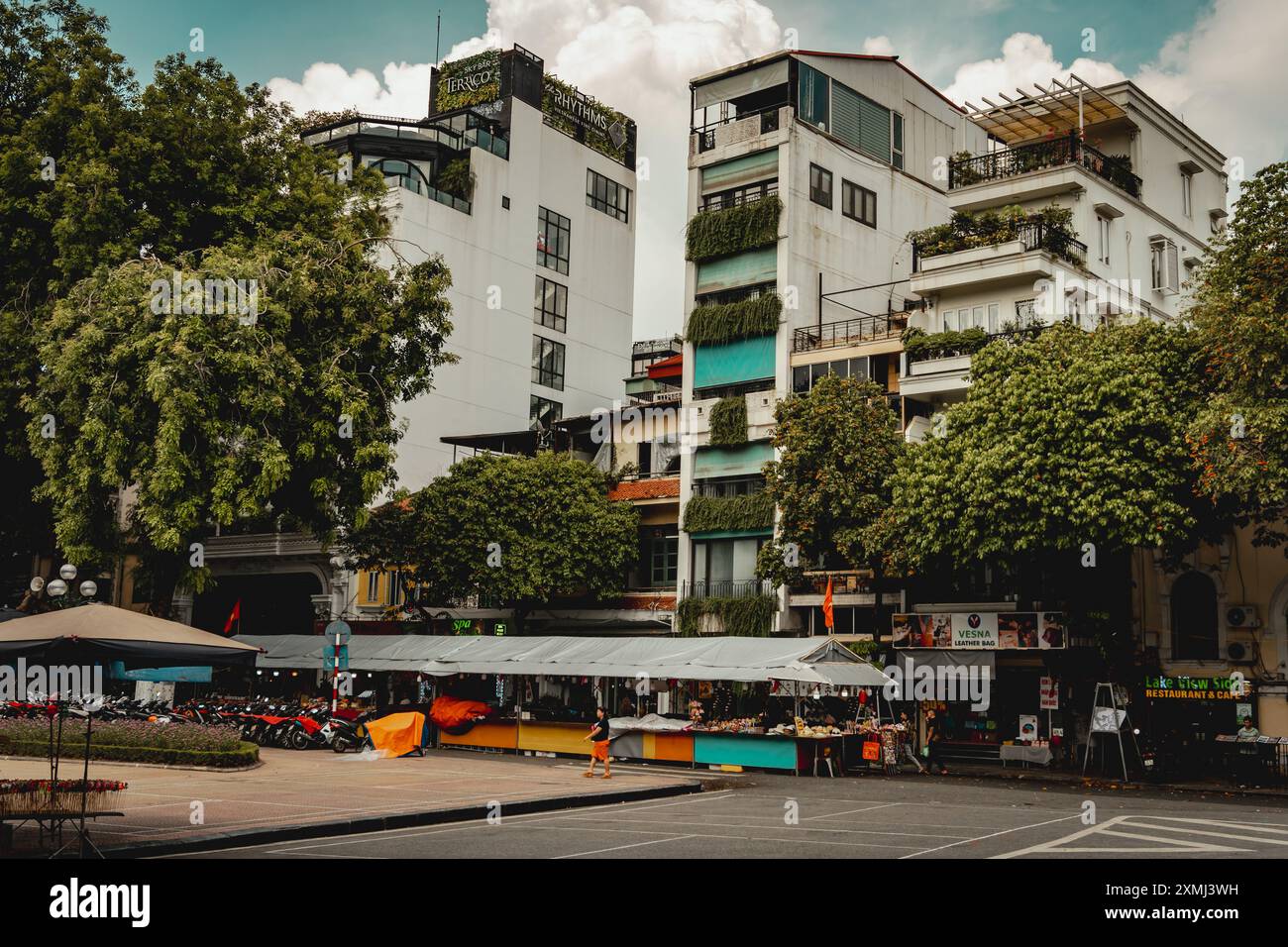 Street scene in Hanoi Vietnam Stock Photo