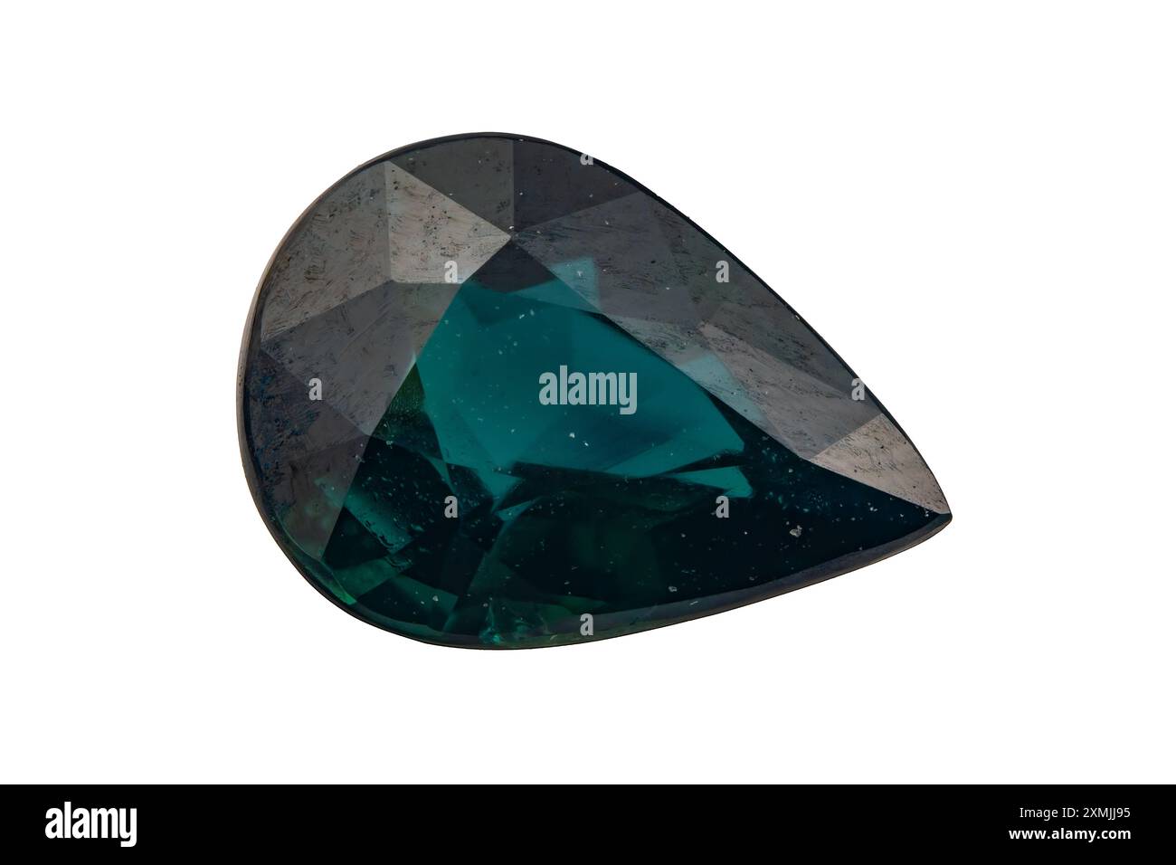 natural green blue sapphire gem on isolated white background Stock ...