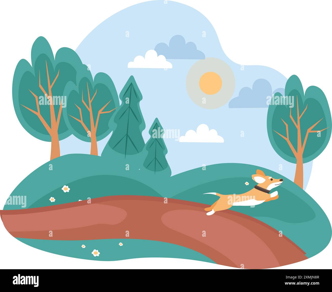 Summer Weather Scene Stock Vector