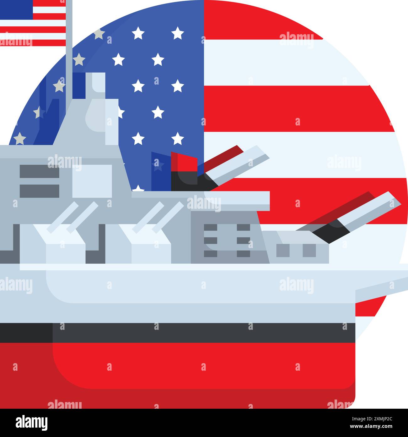 US Holiday Battleship Stock Vector