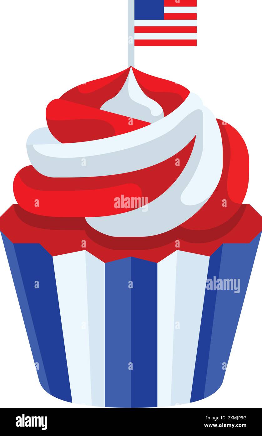 4th July Cupcake Stock Vector