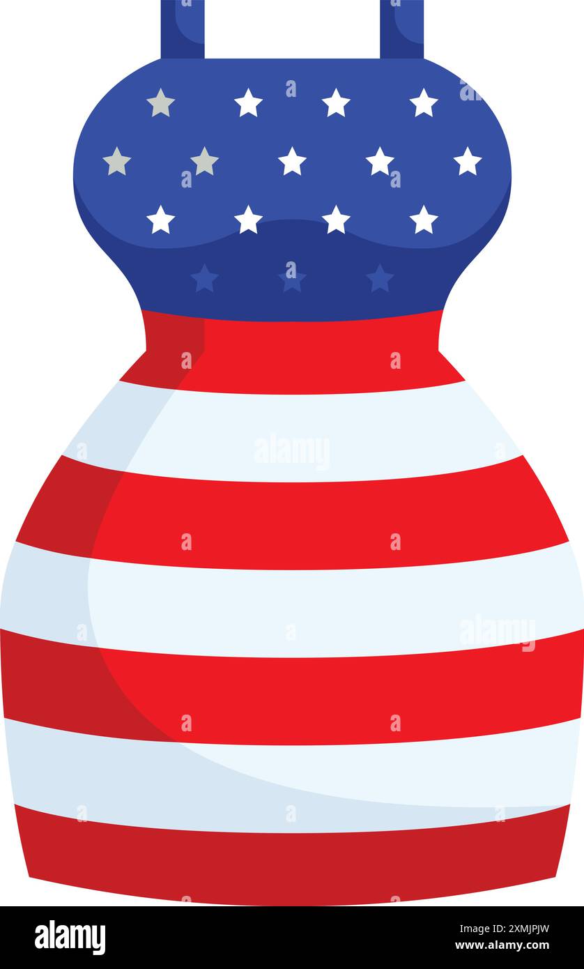 4th July Lady Dress Stock Vector