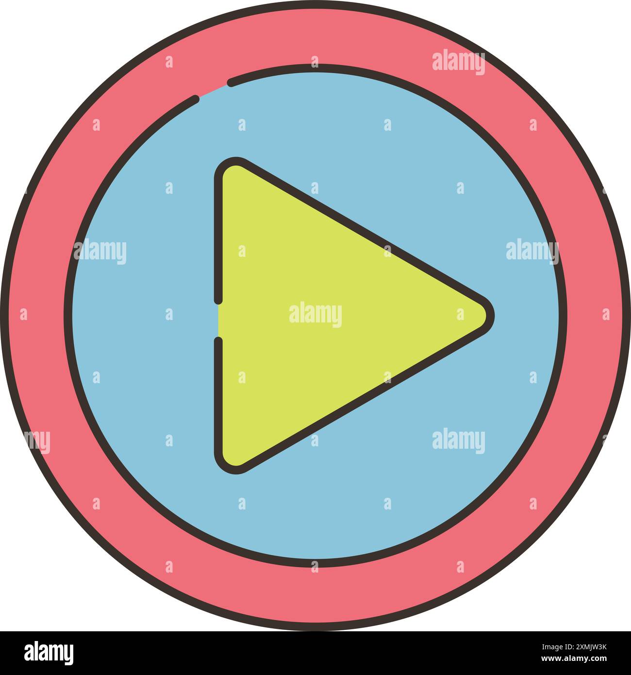 Play Button Web Icon Stock Vector