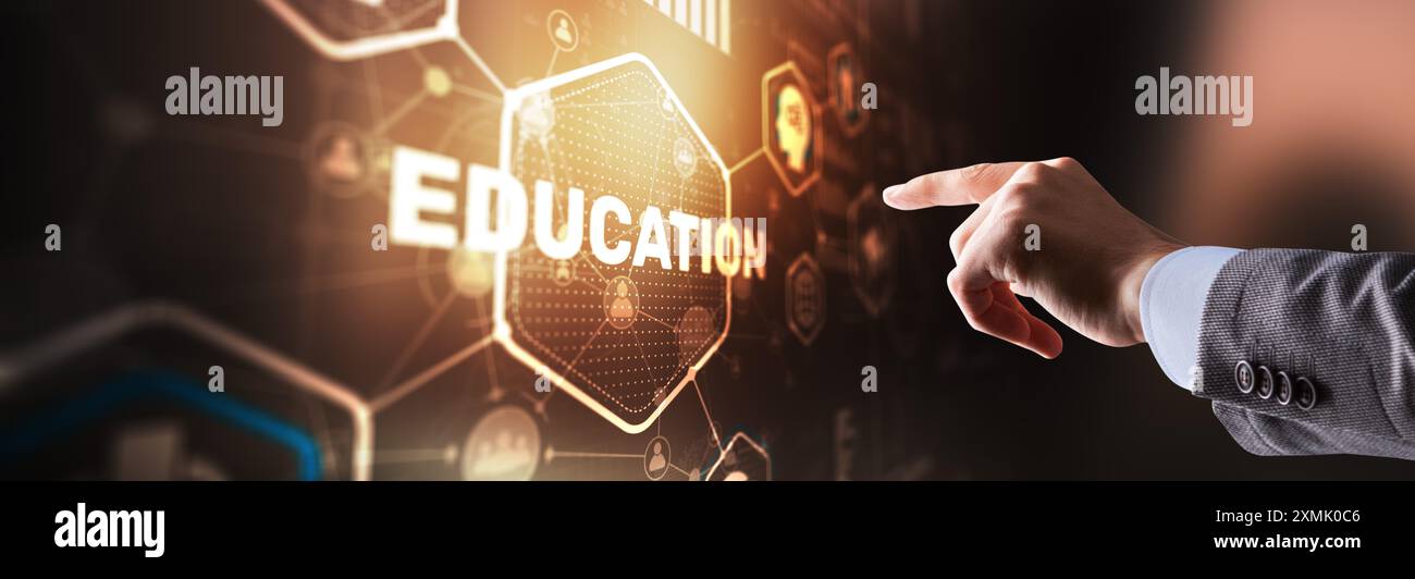 E-learning Education Webinar Online concept. Business Technology Stock Photo