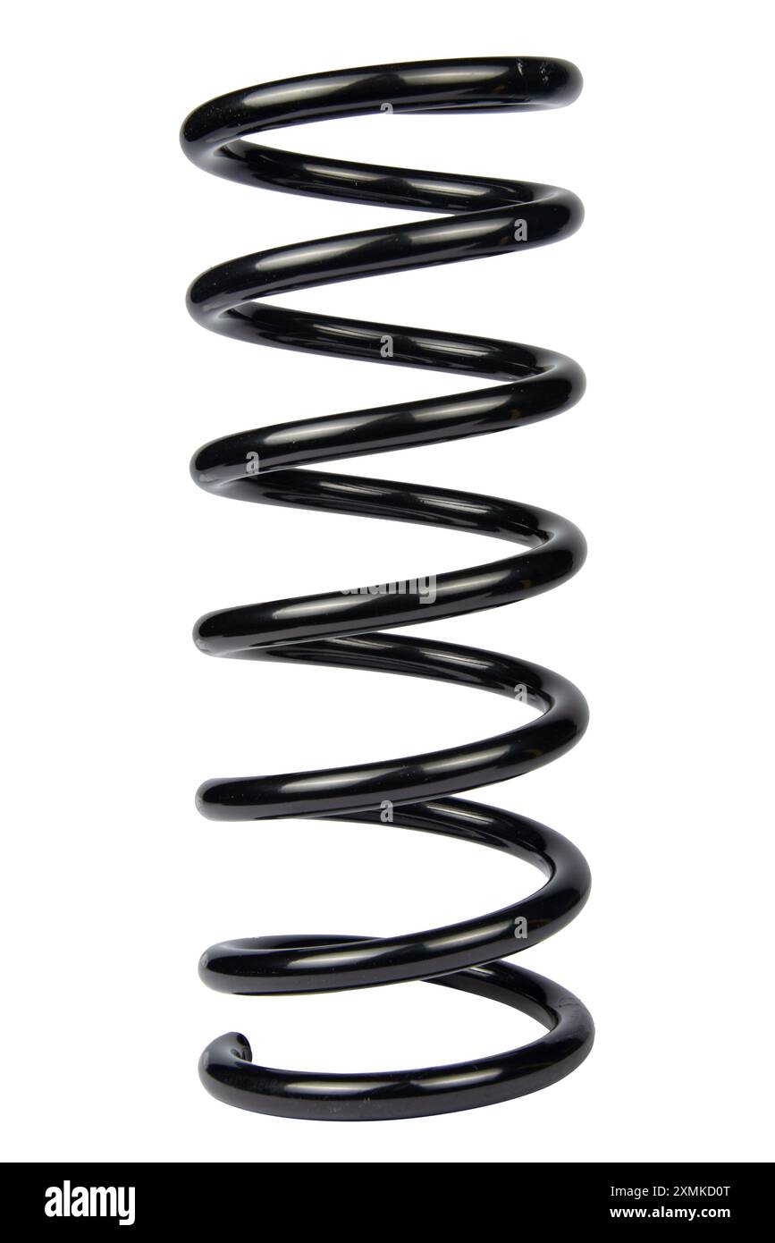 Black Coil Spring Isolated On White Background Stock Photo - Alamy