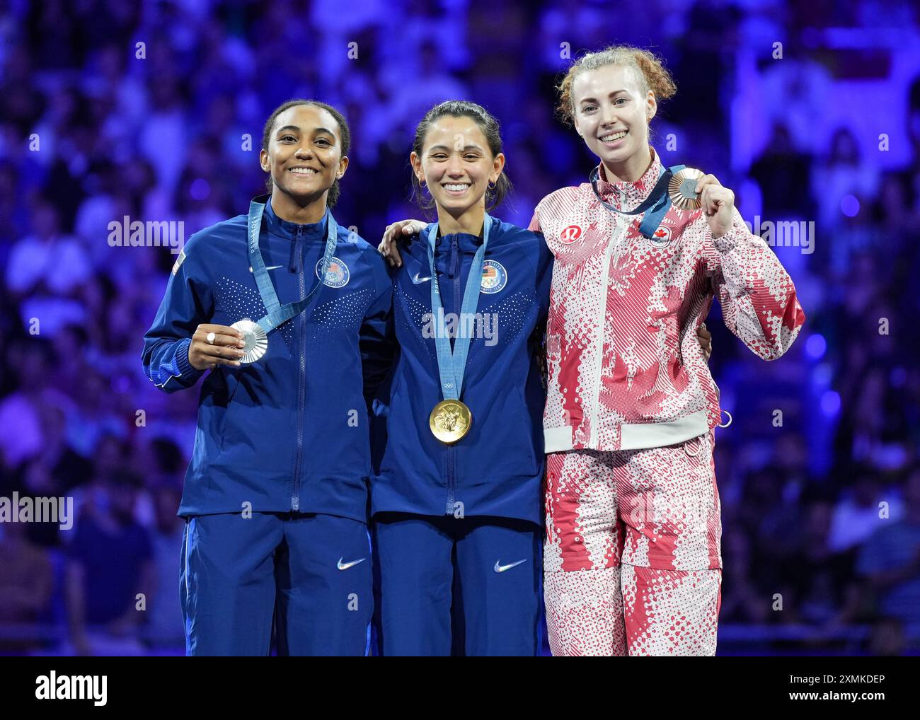 Paris, France. 28th July, 2024. Silver medal winner Lauren Scruggs of