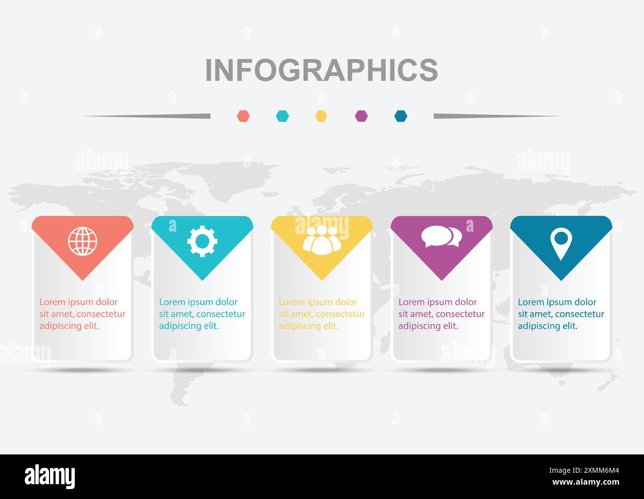 Infographic template design with rounded rectangle and ribbon, stock vector Stock Vector