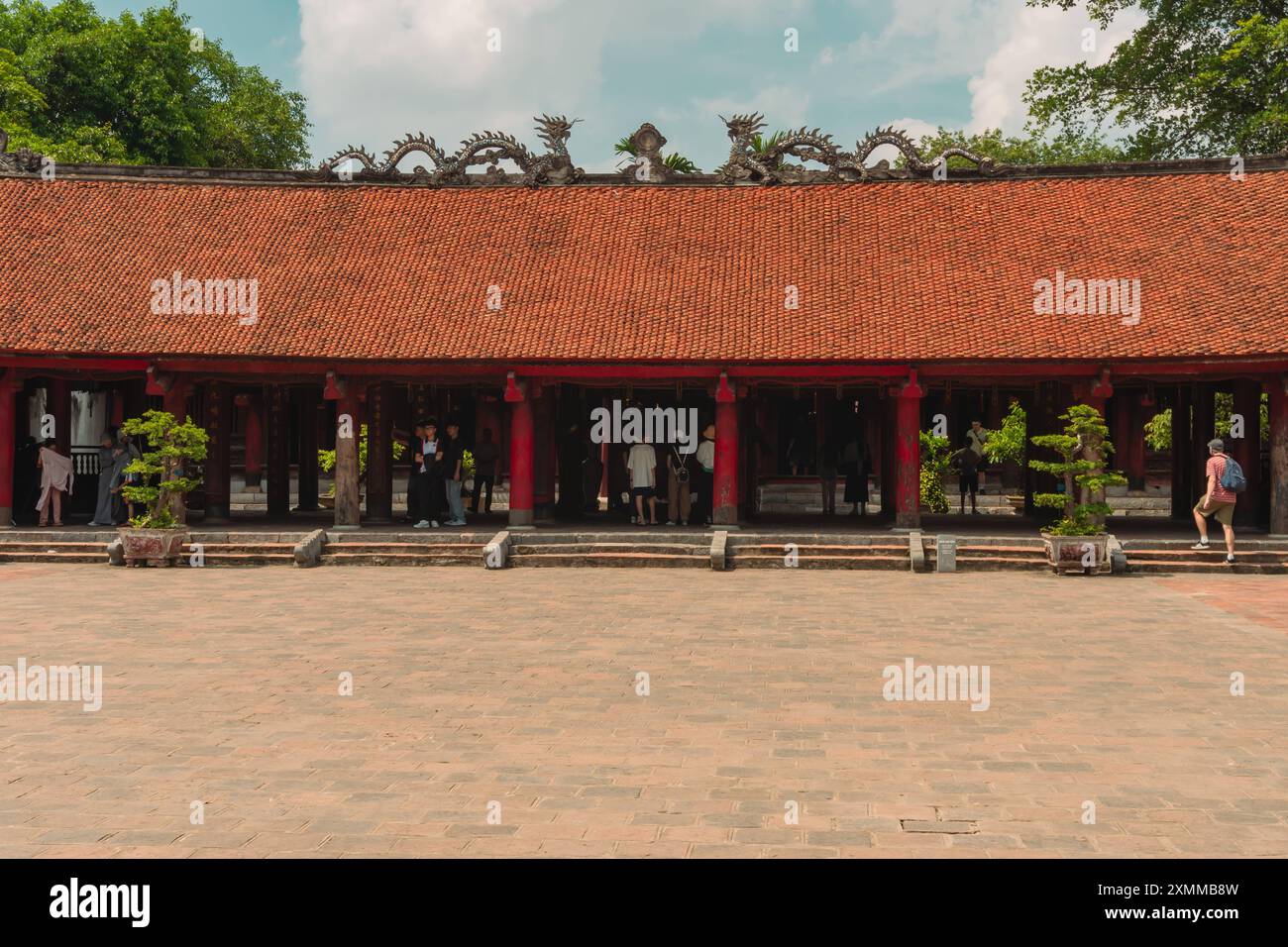 Culture Travel Vietnam Attractions in Hanoi Landscape in the Temple of Literature in Hanoi Vietnam Stock Photo