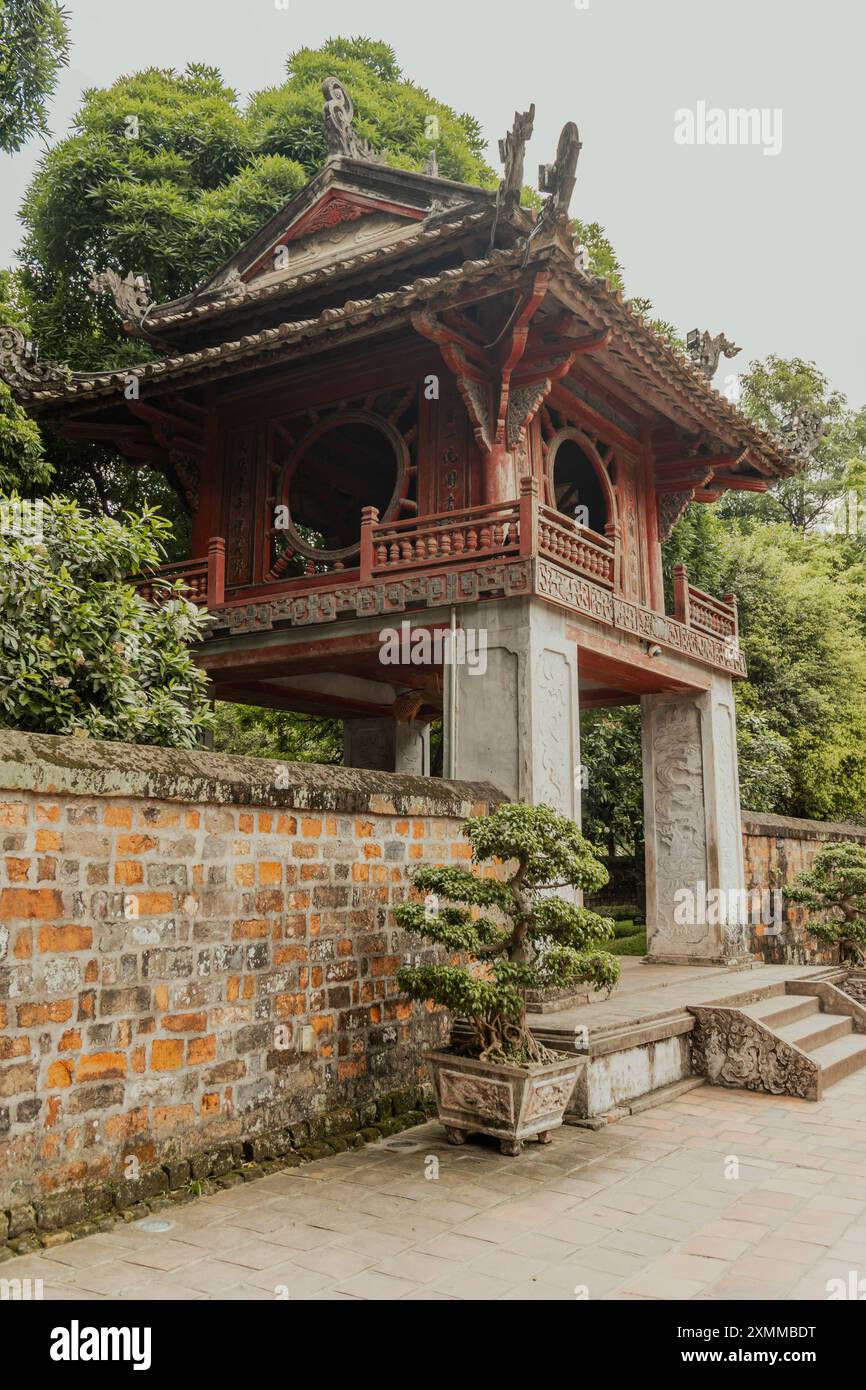 Culture Travel Vietnam Attractions in Hanoi Landscape in the Temple of Literature in Hanoi Vietnam Stock Photo