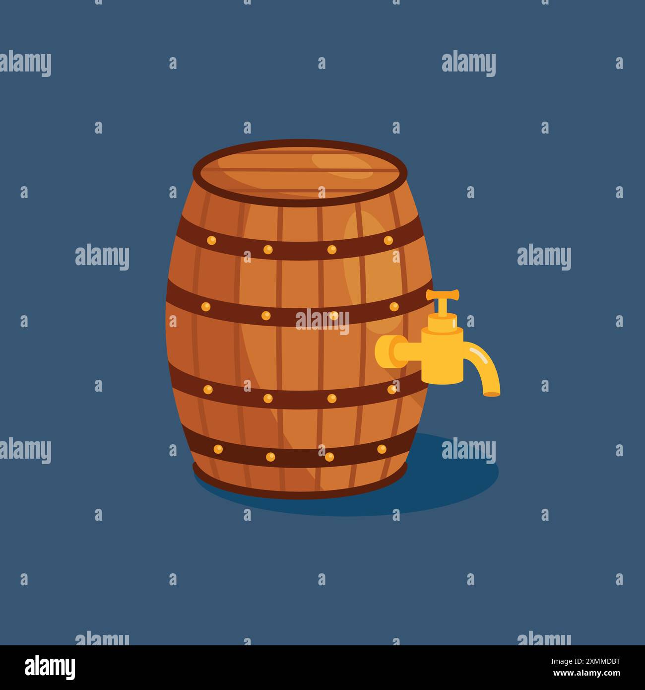 Wooden beer barrel cartoon. Vector illustration Stock Vector Image ...