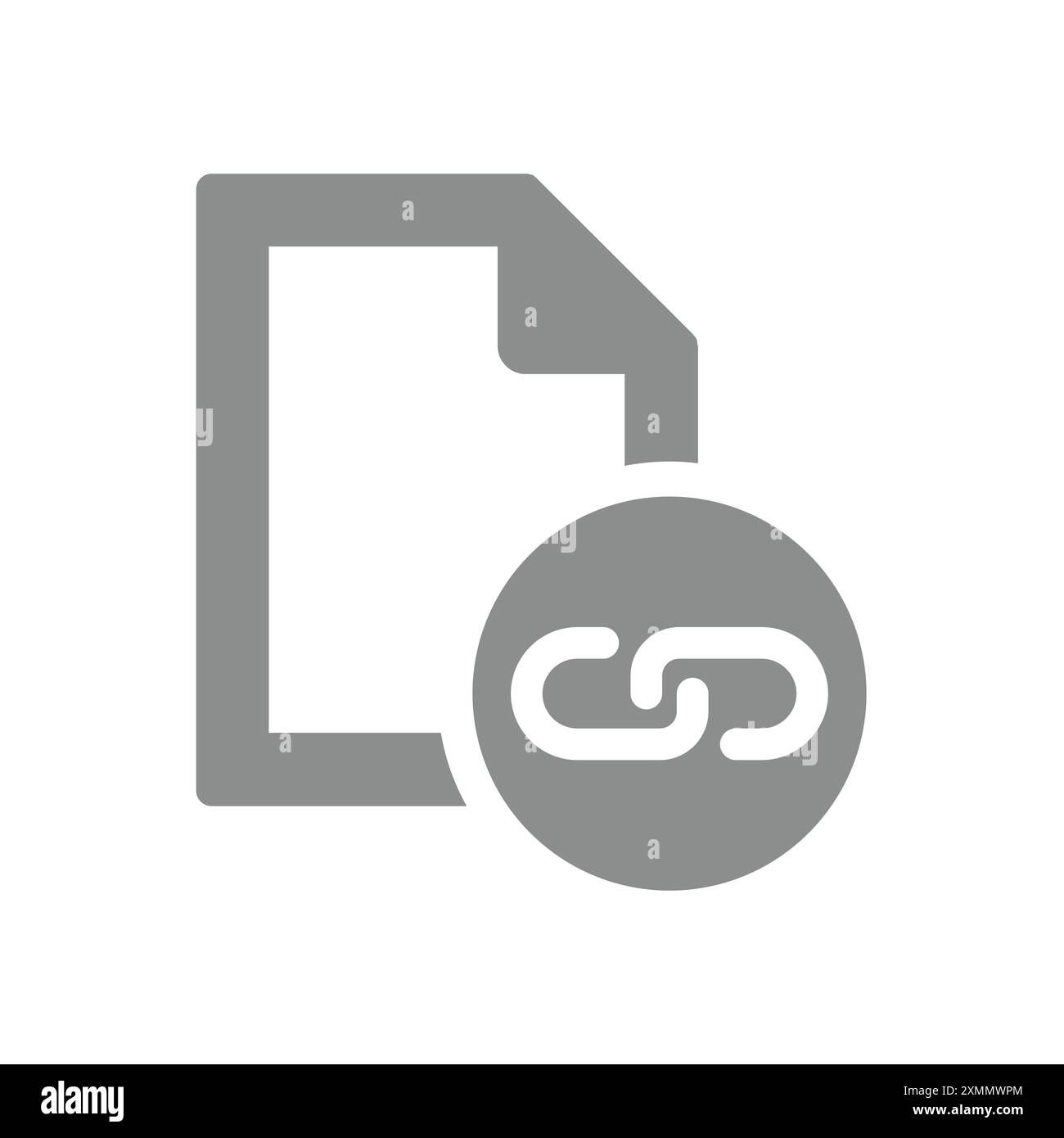 Linked document vector icon. File and link symbol. Stock Vector