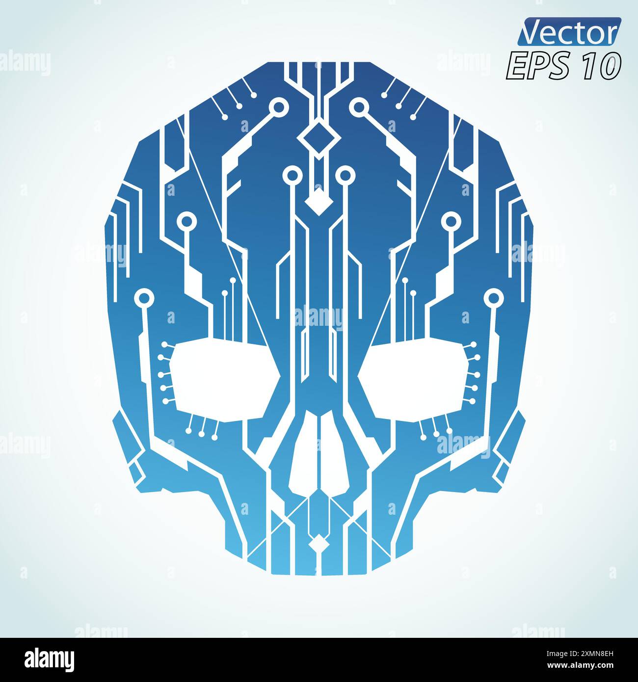 Circuit Board Color Skull Stock Vector Image Art Alamy