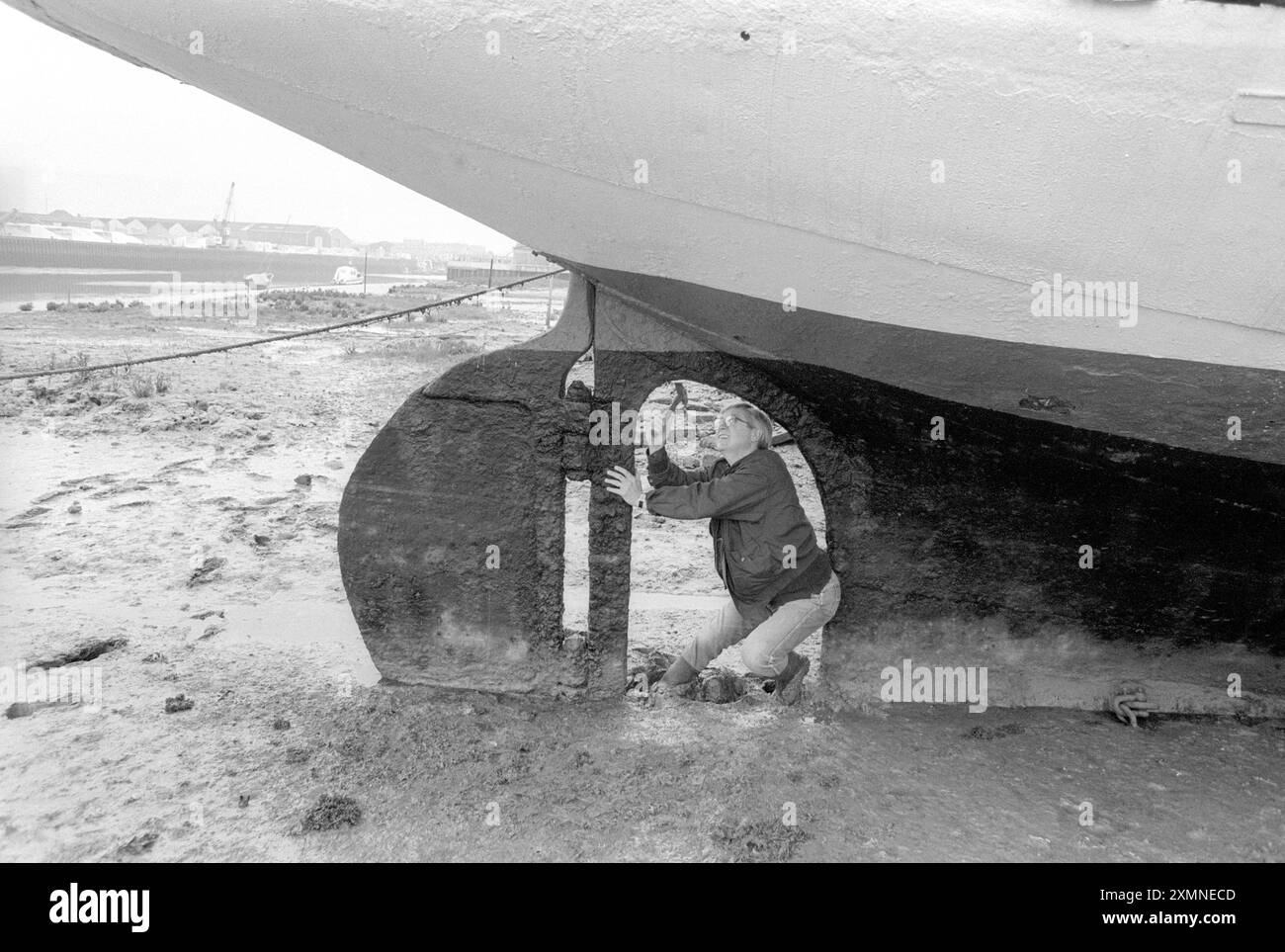 The Excise Cutter David Hewer of Customs and Excise inspecting Vigilant, a 1902 steam and ...