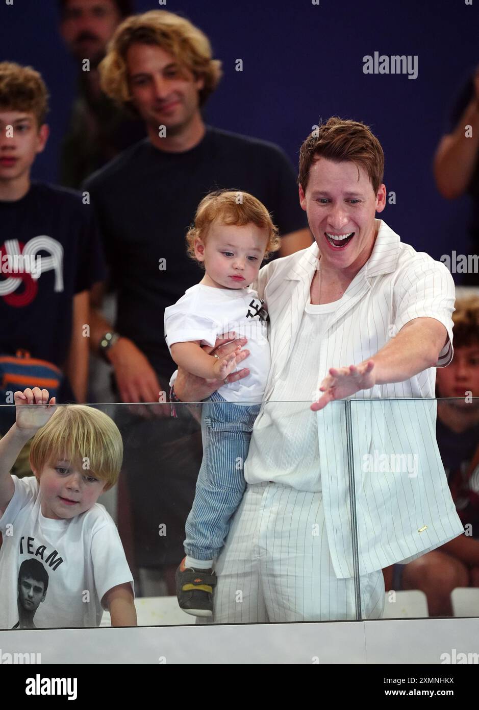 Dustin Lance Black, husband of Great Britain’s Tom Daley, during the