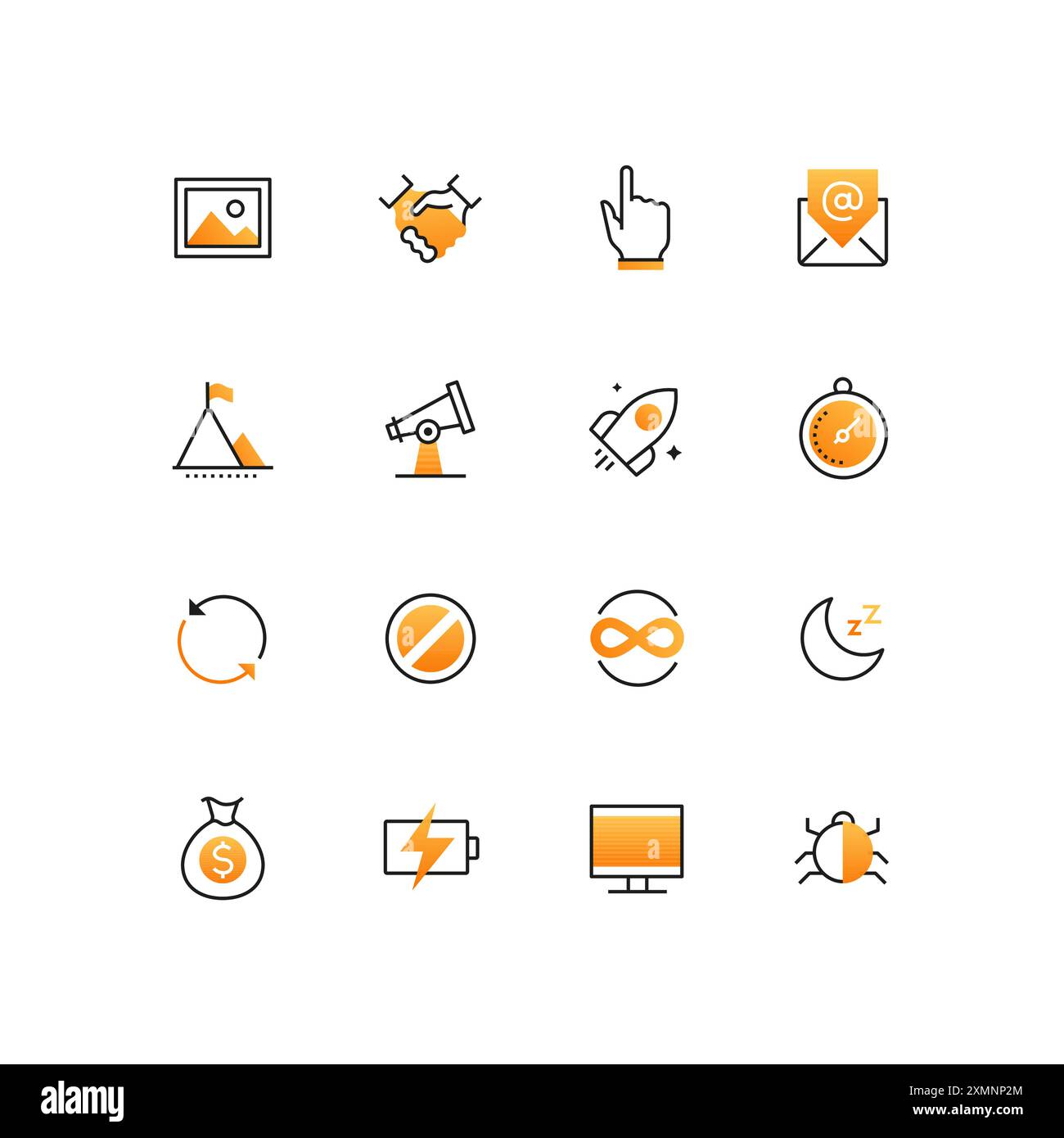 Business and startup - line design style icons set Stock Vector Image ...