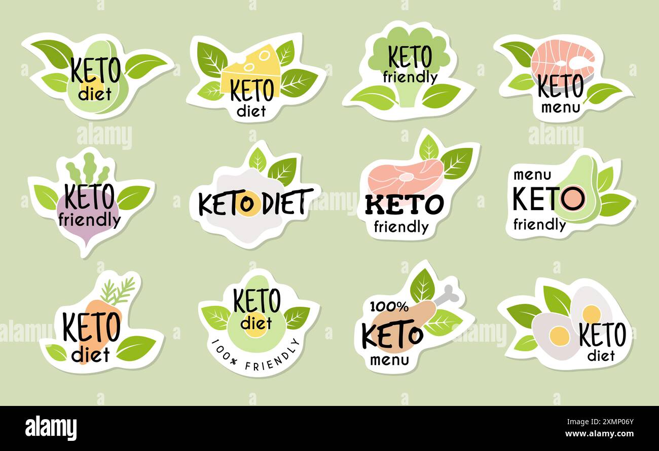 Ketogenic food salmon fish Stock Vector Images - Alamy