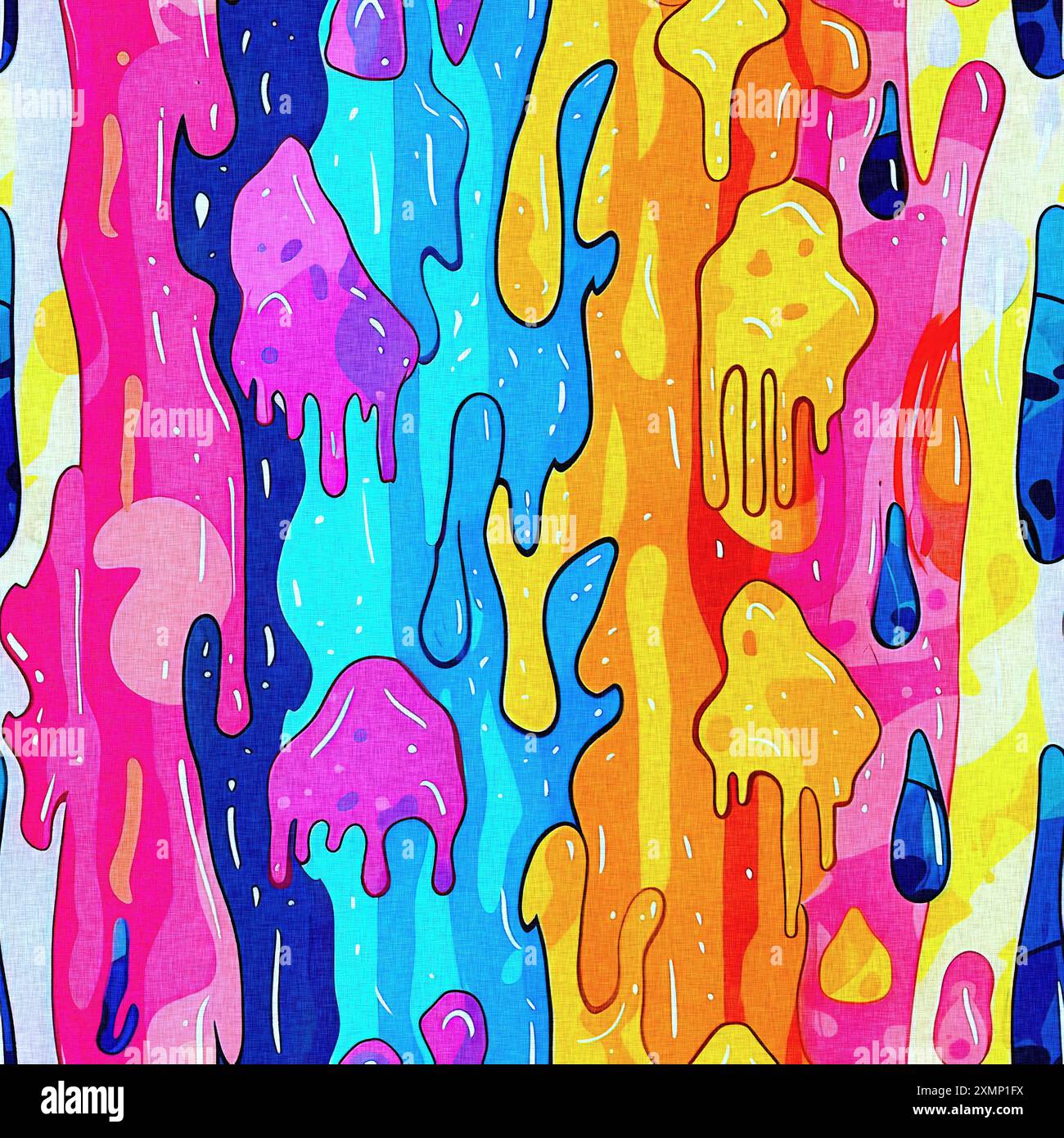 Fun dripping paint effect digital pattern with whimsical ink splodge ...