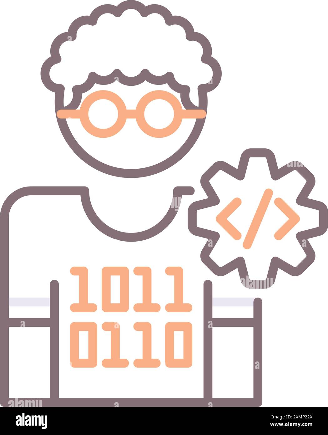 Coder Man Stock Vector