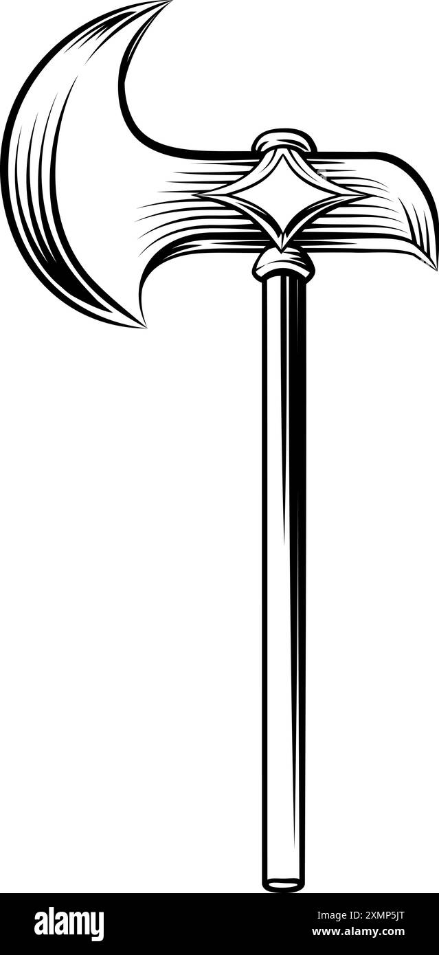 Axe Medieval Weapon Vintage Woodcut Tattoo Style Stock Vector Image ...